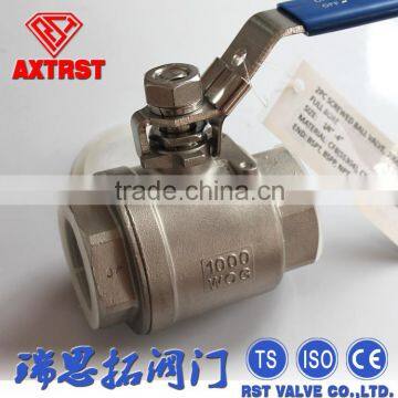 2pc stainless steel thread floating ball valve with handles