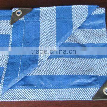 white blue strip color pe tarpaulin for cover usage with waterproof uv resistant long using life