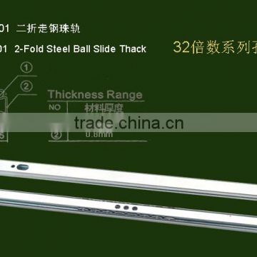 17 mm single extension ball bearing slide for drawers