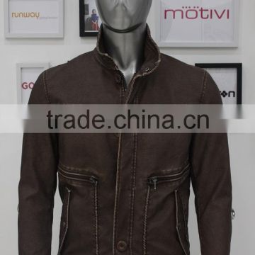 2014 Europe Winter Or Spring PU Leather Jacket Stright Jacket For Men