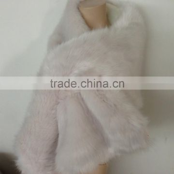 white color fashion winter knitting fur scarf factory