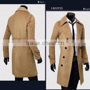 Custom Design High Quality Men Wool Long Winter Jacket Overcoat