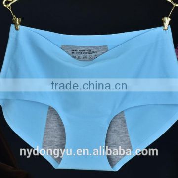 blue pink ice silk period brief panties /zhangje 10 color cosy seamless period panties underwear / top quality panties