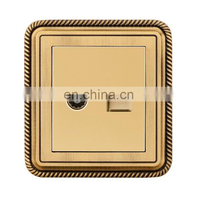 Type 86 UK/EU Standard Pop Socket The Wall TV And Phone Socket Copper Wire Drawing Panel Sockets And Switches Electrical 16A
