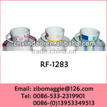 Professional Zibo Made Porcelain Cheap Samll Espresso Cup and Saucer Set for Tableware