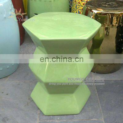 Chinese Ceramic Porcelain Zig Zag Garden Stools 40CM Talll