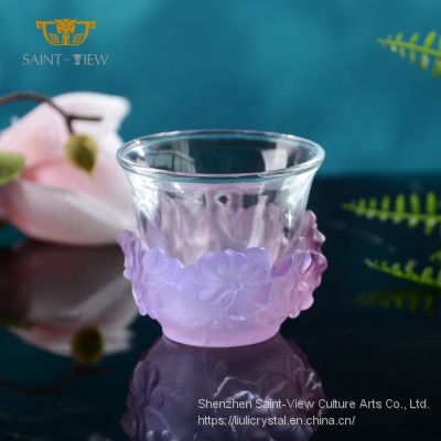 SAINT-VIEW 2021 Orchid Flower Series Crystal Arabic Cawa Coffee Cup for EID Giveaways