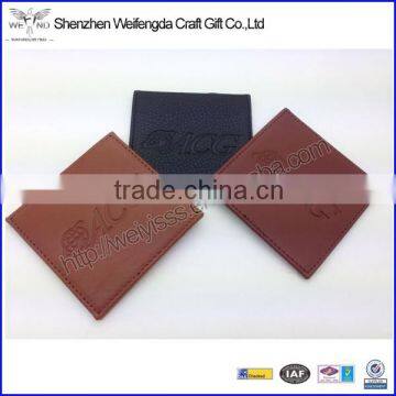 Excellent Embossing Square Real Leather Cup Mat