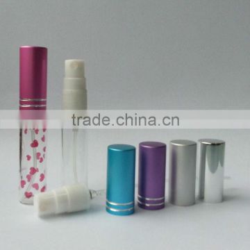 Cylinder glass perfume bottle with aluminum cap