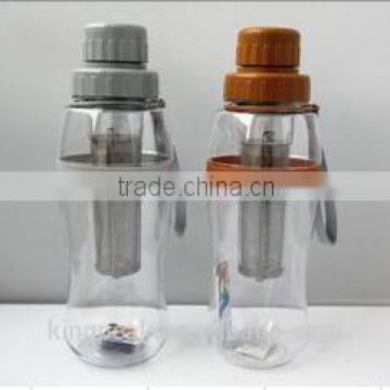 2015 New design Plastic fruit infuser water bottle with infusion/ BPA-Free Tritan fruit infuser water bottle/Shaker bottle