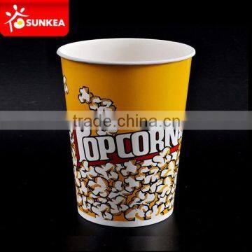 Biodegradable yellow cardboard popcorn bucket