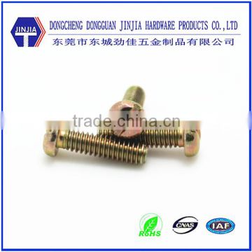 ASME 1/8-40*12 metric machine yellow zinc slotted round head screws