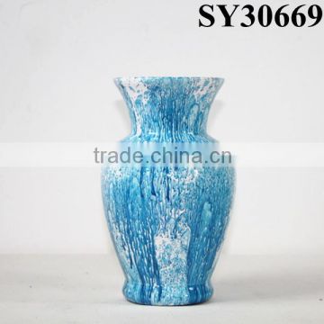 Indoor blue small cheap ceramic flower vase