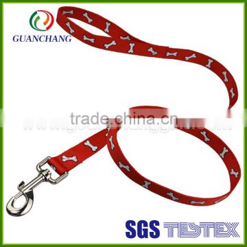 China custom wholesale dog accessories of print logo nylon material dog training leash