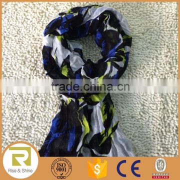 Wholesale 100% Viscose Flower Printed fringed shawl scarf