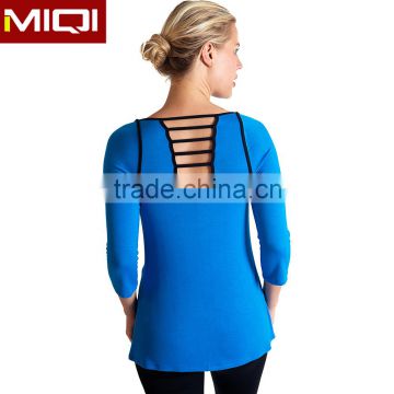 Newly Design Women Fancy Stretchy Custom Net Long Sleeve t-shirts Top