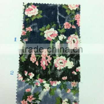 cotton spandex denim printed fabric:P6480-D13081372