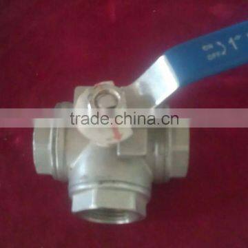 Stainless Steel 3-way Ball Valve L-type T-type Reduce Bore BSP NPT DIN Thread