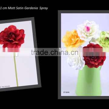 Artificial Flower Single Matt Satin Gardenia Spray