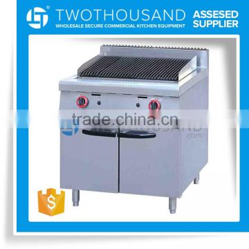 Hot Sale Restaurant Gas Vertical Lava Rock Flat Grill With Cabinet