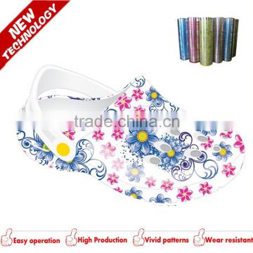 Attractive flowers design transferred paper and film for women shoe