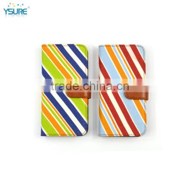 2015 New Design Lovely Stripe Pattern Denim leather Case For Wiko Cink Slim with special stand back up