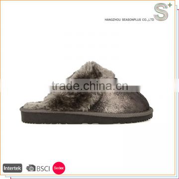 2016 New Design Unique cheap wholesale mentalic fabric slippers