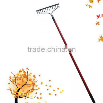 Long fibreglass handle farm tools garden grass leaf rake