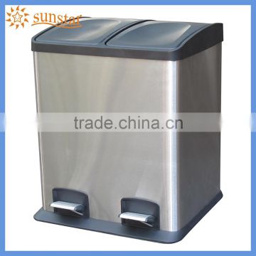 2x12L #410 Stainless steel Recyled Bin with Pedal