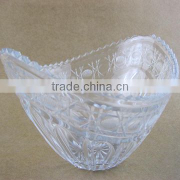 glass fruit bowl boat shape glass bowl