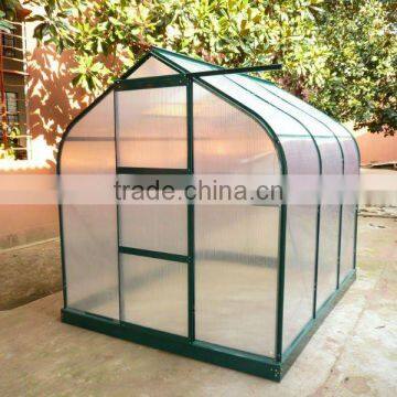 aluminum garden greenhouse with circle edge and single door