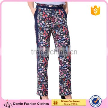 Domin fashion guangzhou factory ladies printing trousers designs