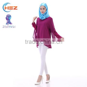 Zakiyyah 5517 China supplier ethnic islamic short blouse kaftan tops abaya for malaysia women Thick chiffon clothing