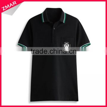 High Quality Pocket Design Custom Collar Combination Free Sample Cotton Golf Polo Shirt