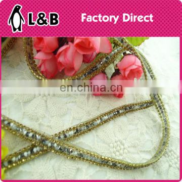 2015 hot sale Rhinestone strip with glue for sandals/caps/garments/shoes