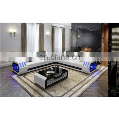 Luxury home use LED light Modern Style living room sofas set furniture multi-functional sofas sectionals