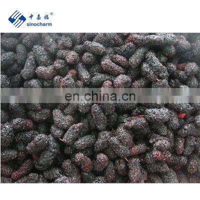 Sinocharm New Season Fresh Organic Non Worm IQF Mulberry Frozen Whole Mulberry