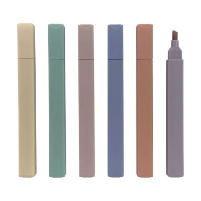Manufacturing oem nontoxic 6 8 12color felt tip bible highlighter markers kawaii square text marker pens