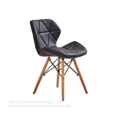 Leather Wooden Leg Dining Chair DC-U06
