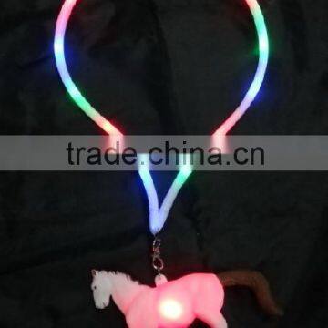 LED Flashing Horse Necklace with Plastic Lanyard led small toy