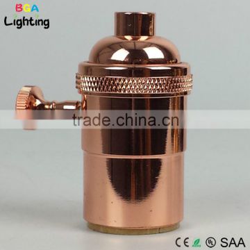 E26 Brass indoor pendant light socket with switch for suspension pendant light
