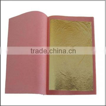 22k-23.75k Genuine gold leaf 155g-180g loose booklet 9.5cm*9.5cm 25leaves/booklet