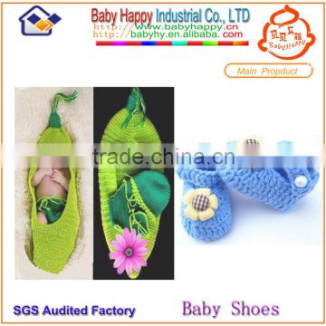 crochet knitting baby shoes and knitted hat