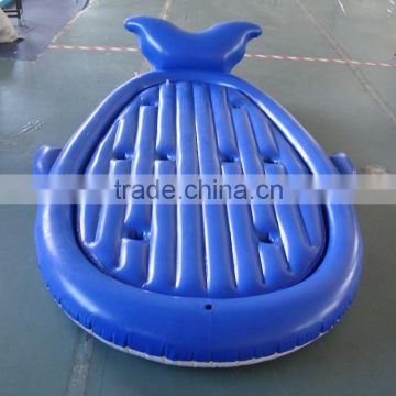 fish shape inflatable beach island with cup holders