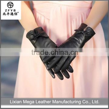 China wholesale custom Women Sheepskin Tight Leather Gloves