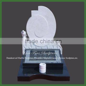 Hand Carved Modern White Marble Monument