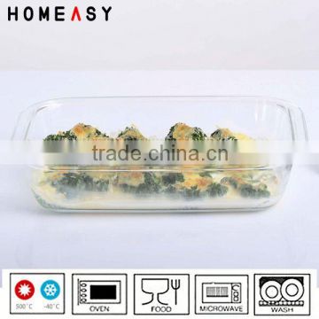 Clear glass rectangular glass oven dish