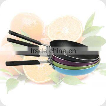 colorful small fry pans with Black non-stick coating