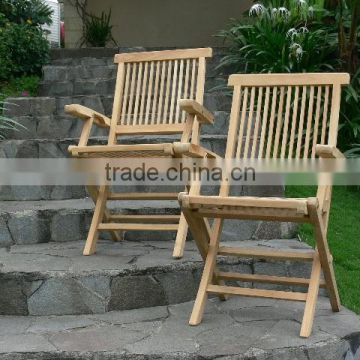 Folding Chair with armrest for outdoor teak furniture