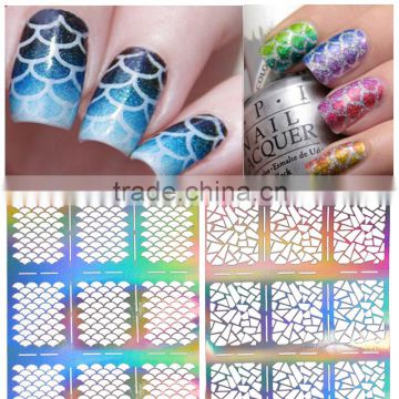 2016 New arrival hot sale Nail Stencil Guide Vinyl Decal Sticker Sticker Hollow Tip Guides nail art stickers